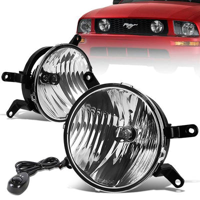 Clear Lens Fog Lights w/ Switch + Wiring Harness <br>05-09 Ford Mustang