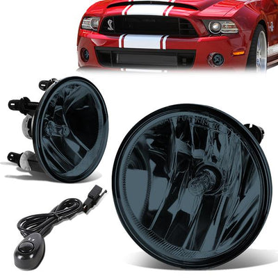 Smoked Lens Fog Lights w/ Switch + Wiring Harness <br>07-14 Ford Mustang Shelby / Bullitt, 07-10 Escape