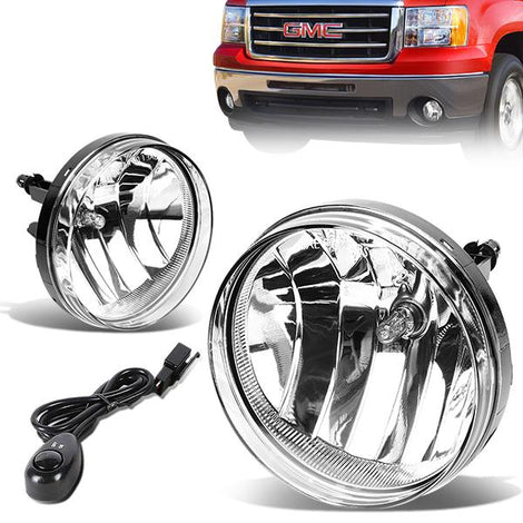 Factory Style Fog Lights w/ Switch + Wiring Harnesses <br>07-14 GMC Sierra 1500 2500HD 3500HD