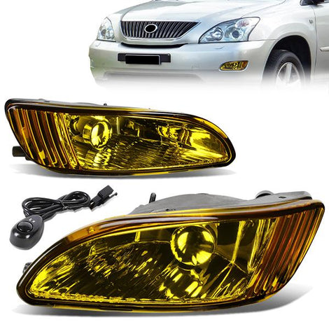 Amber Lens Fog Lights w/ Switch + Wiring Harness <br>04-06 Lexus RX330, 07-09 RX350
