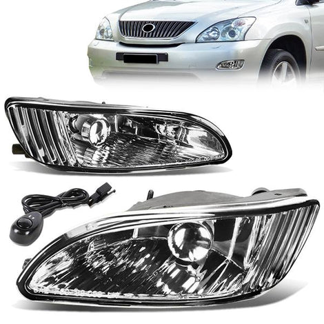 Clear Lens Fog Lights w/ Switch + Wiring Harness <br>04-06 Lexus RX330, 07-09 RX350