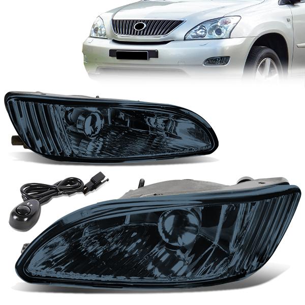 Smoked Lens Fog Lights w/ Switch + Wiring Harness <br>04-06 Lexus RX330, 07-09 RX350