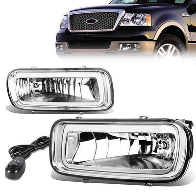 Clear Lens Fog Lights w/ Switch + Wiring Harness <br>04-06 Ford F-150, 2006 Lincoln Mark LT