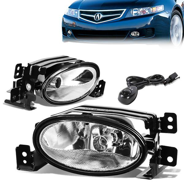Clear Lens Fog Lights w/ Switch + Wiring Harness <br>06-08 Acura TSX