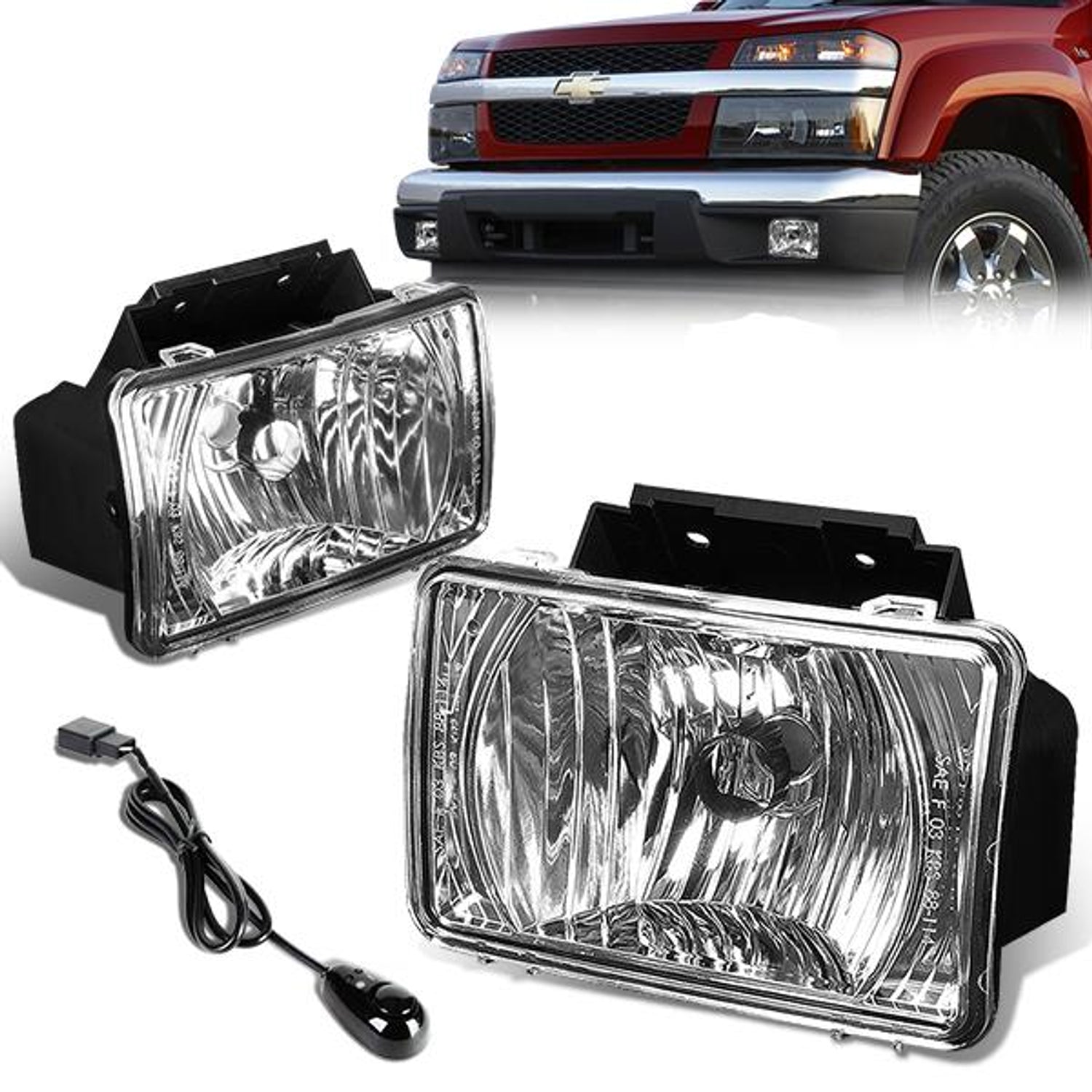 Clear Lens Fog Lights w/ Switch + Wiring Harness <br>04-12 Chevy Colorado GMC Canyon, 2006 Isuzu i280 i350
<li>2007-2008 Isuz