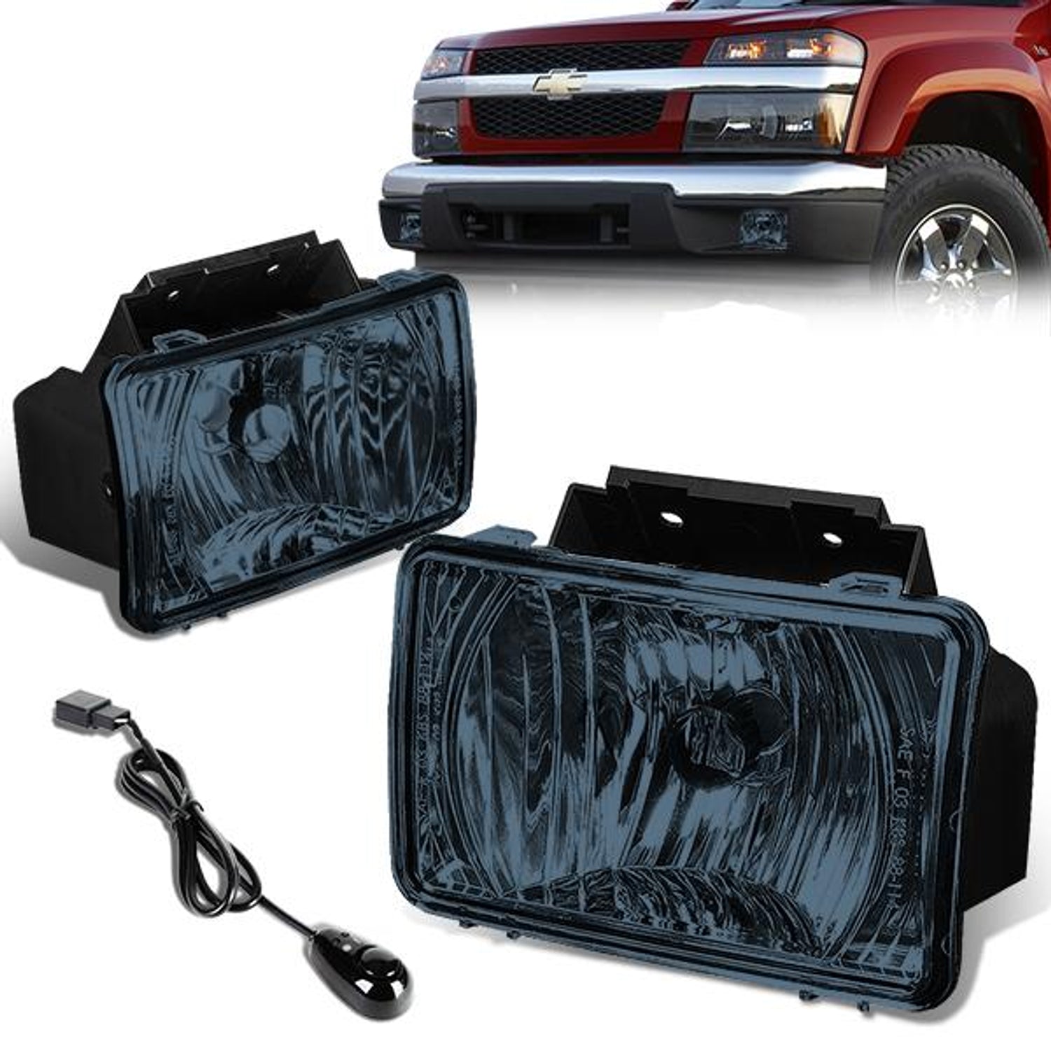 Smoked Lens Fog Lights w/ Switch + Wiring Harness <br>04-12 Chevy Colorado GMC Canyon, 2006 Isuzu i280 i350