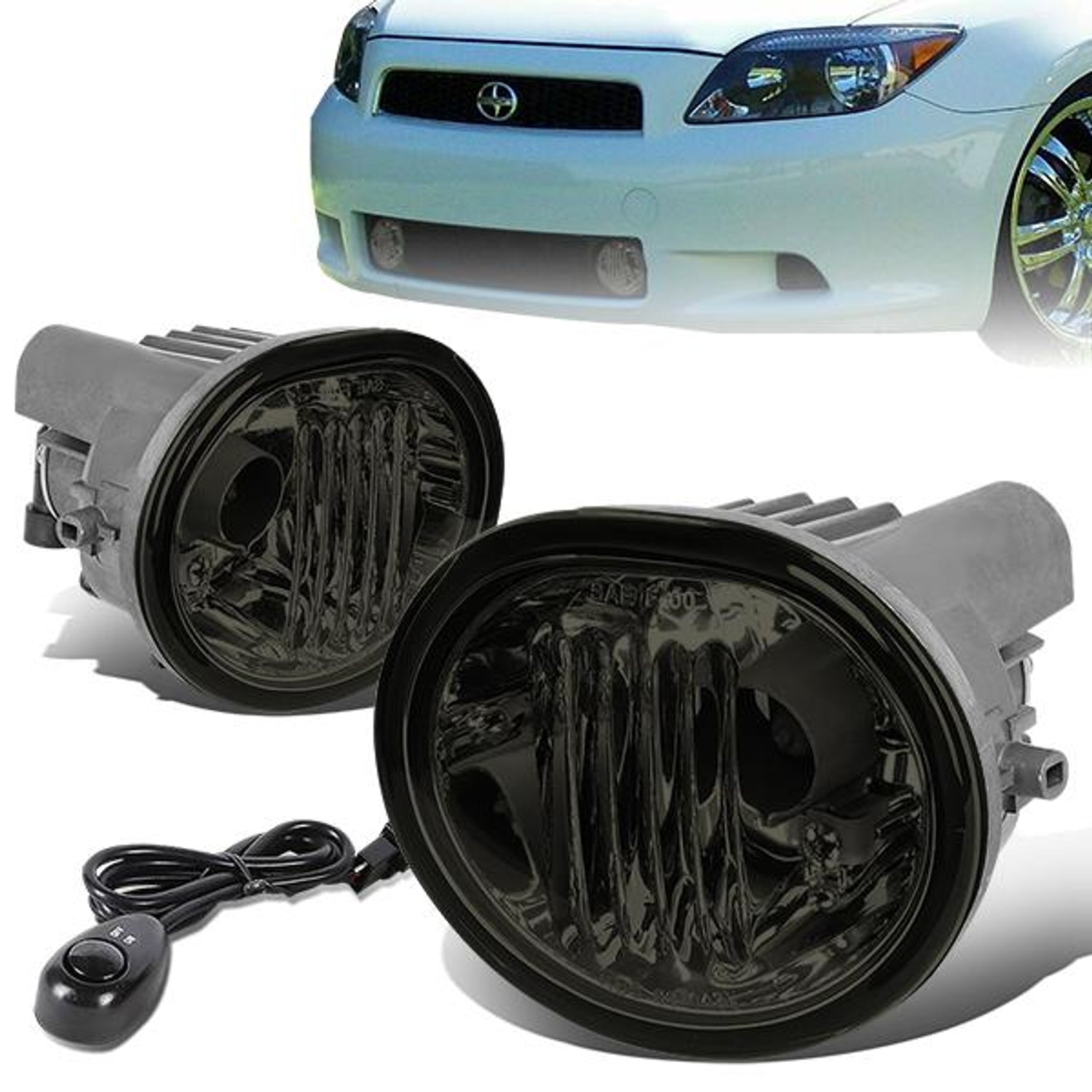 Smoked Lens Fog Lights w/ Switch + Wiring Harness <br>03-08 Toyota Matrix Pontiac Vibe, 04-10 TC