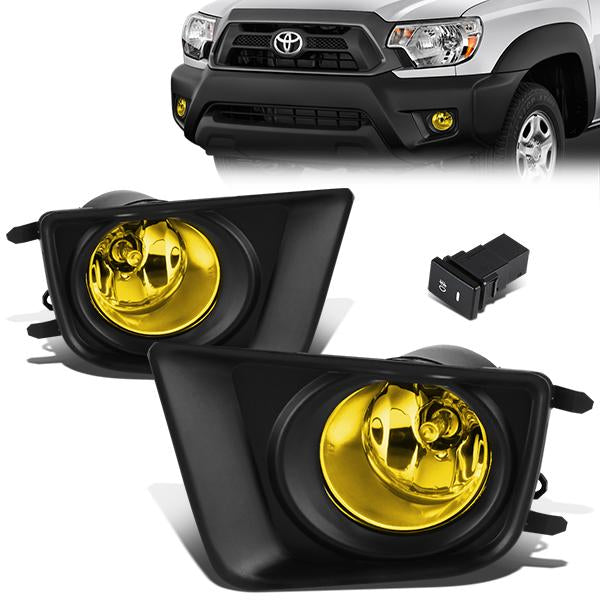 Amber Lens Fog Lights w/ Switch + Wiring Harness <br>12-15 Toyota Tacoma