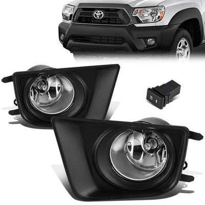 Clear Lens Fog Lights w/ Switch + Wiring Harness <br>12-15 Toyota Tacoma