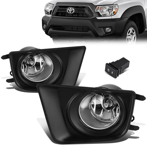 Clear Lens Fog Lights w/ Switch + Wiring Harness <br>12-15 Toyota Tacoma