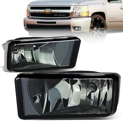 Smoked Lens Fog Lights w/ Bulbs <br>07-15 Chevy Silverado / GMC Sierra 1500-3500HD
