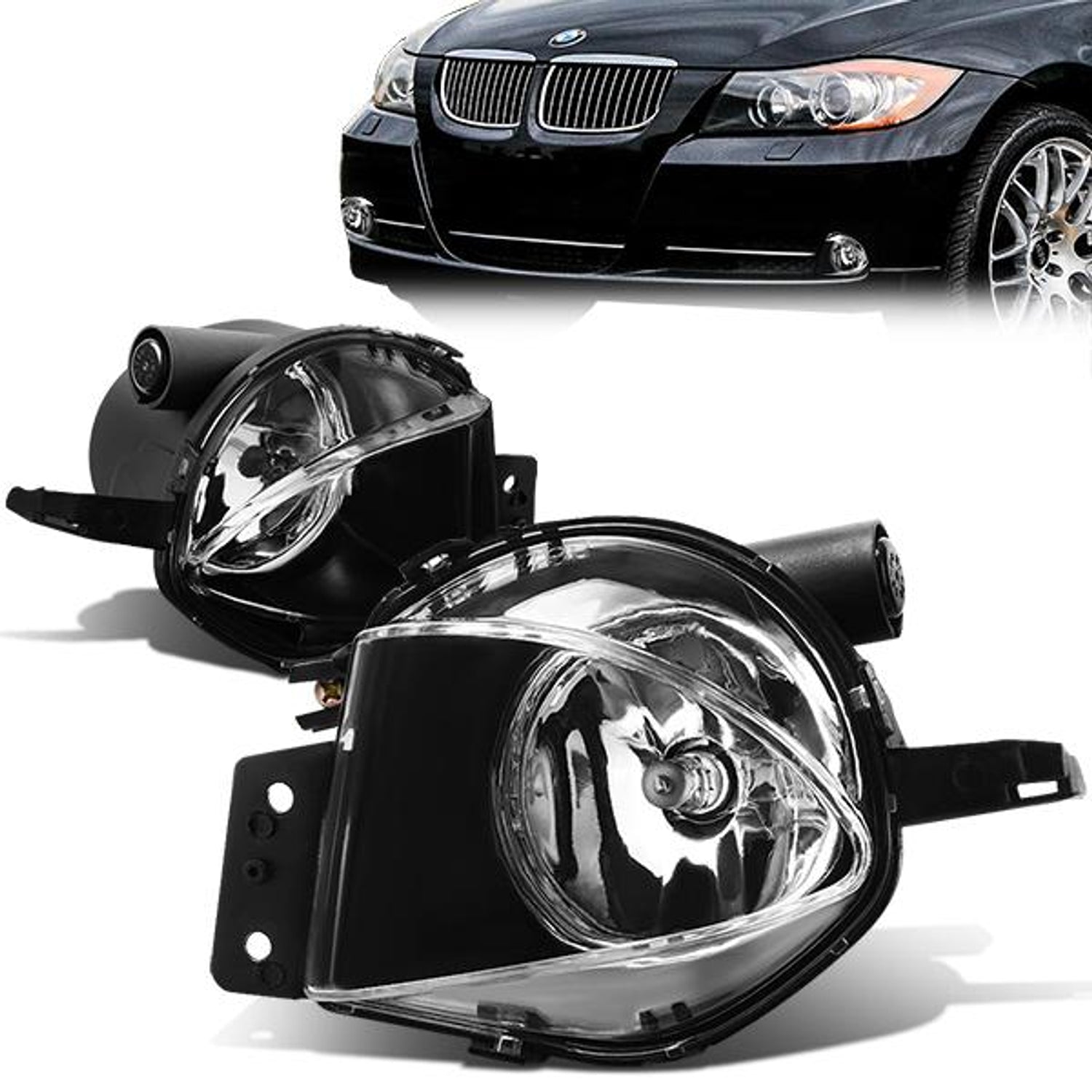 Clear Lens Fog Lights w/ Bulbs <br>2006 BMW 325I 325XI 330I 330XI, 07-08 328I 328XI