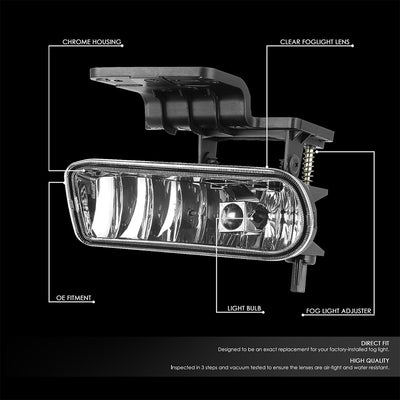 Clear Lens Fog Lights w/ Bulbs <br>99-06 Chevy Silverado / Suburban 1500-3500 Tahoe
