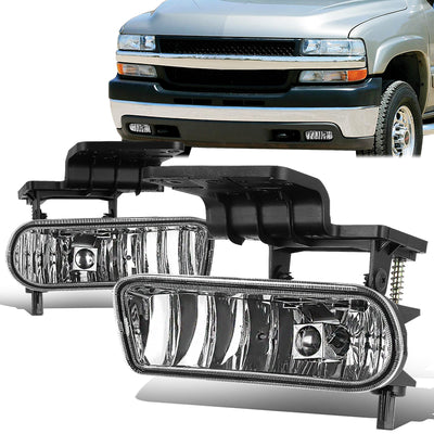 Clear Lens Fog Lights w/ Bulbs <br>99-06 Chevy Silverado / Suburban 1500-3500 Tahoe