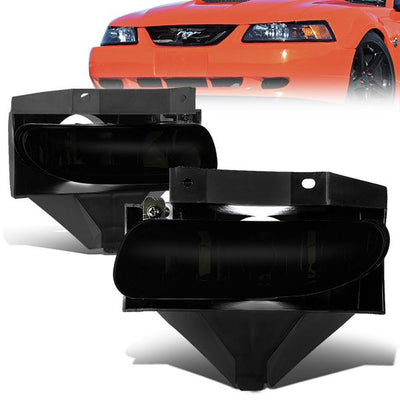 Black Lens Fog Lights w/ Switch + Wiring Harness <br>99-04 Ford Mustang GT