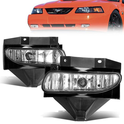 Clear Lens Fog Lights w/ Switch + Wiring Harness <br>99-04 Ford Mustang GT