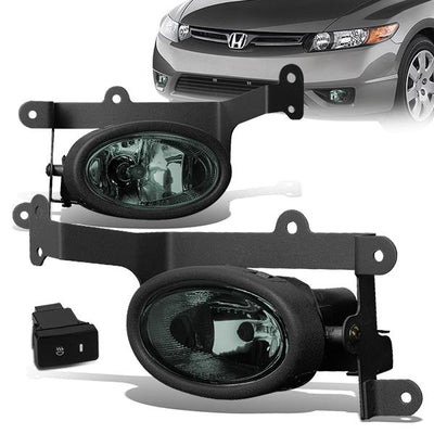 Smoked Lens Fog Lights w/ Switch + Wiring Harness <br>06-08 Honda Civic Coupe