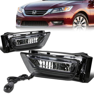 Clear Lens Fog Lights w/ Switch + Wiring Harness <br>13-14 Honda Accord Sedan