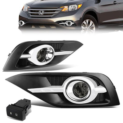 Smoked Lens Fog Lights w/ Switch + Wiring Harness <br>12-14 Honda CR-V