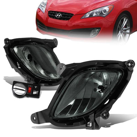 Smoked Lens Fog Lights w/ Switch + Wiring Harness <br>10-12 Hyundai Genesis Coupe