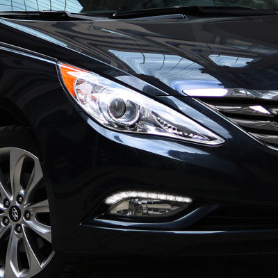 D-Motoring - Fog Lights - LED DRL - Clear Lens - Plug-n-Play - Pair - 11-14 Hyundai Sonata - 5