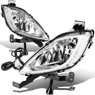 D-Motoring - Fog Lights - W / Switch - Clear Lens - Plug-n-Play - Pair - 11-13 Hyundai Elantra 4-Door Sedan - 1