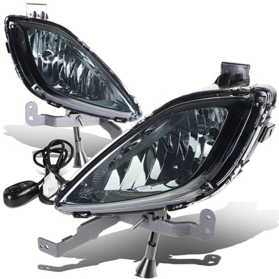 D-Motoring - Fog Lights - W / Switch - Smoked Lens - Plug-n-Play - Pair - 11-13 Hyundai Elantra 4-Door - 1