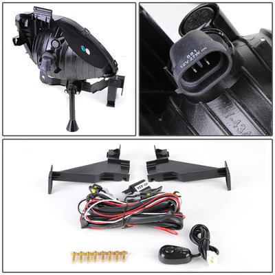 D-Motoring - Fog Lights - W / Switch - Smoked Lens - Plug-n-Play - Pair - 11-13 Hyundai Elantra 4-Door - 4