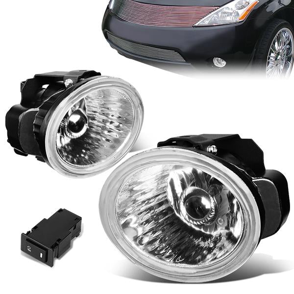 Clear Lens Fog Lights w/ Switch + Wiring Harness <br>02-04 Nissan Altima, 03-05 Infiniti FX35 FX45