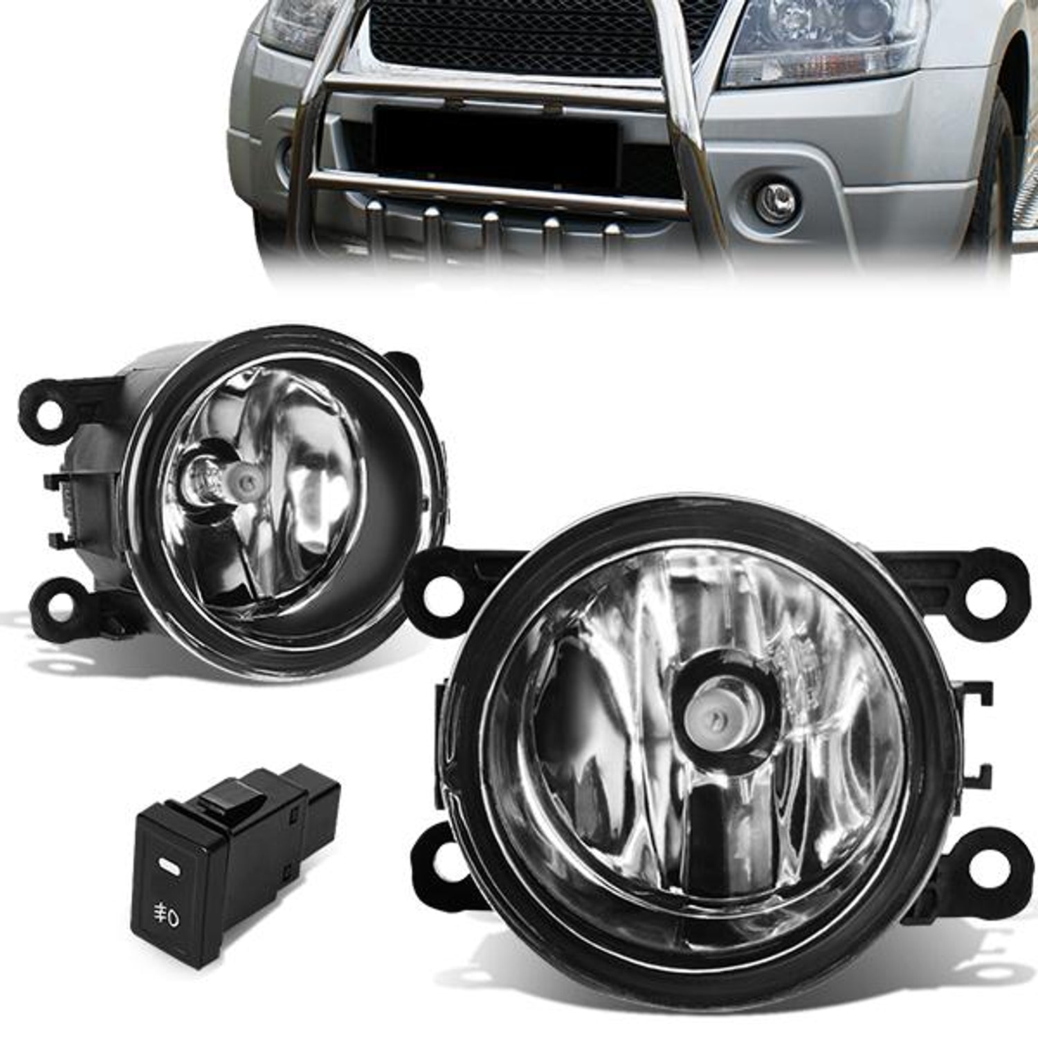 Clear Lens Fog Lights w/ Switch + Wiring Harness <br>06-14 Suzuki Grand Vitara