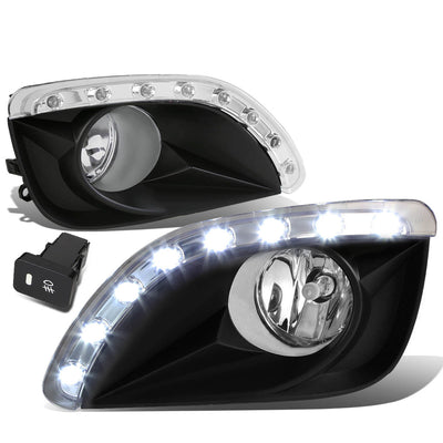 D-Motoring - Fog Lights - LED DRL - W / Switch - Clear Lens - Plug-n-Play - Pair - 10-11 Toyota Camry - 1