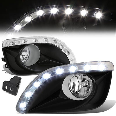 LED DRL Fog Lights w/ Switch + Wiring Harness <br>10-11 Toyota Camry