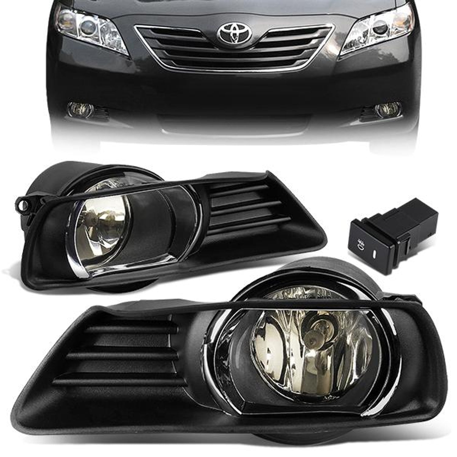 Smoked Lens Fog Lights w/ Switch + Wiring Harness <br>07-09 Toyota Camry
