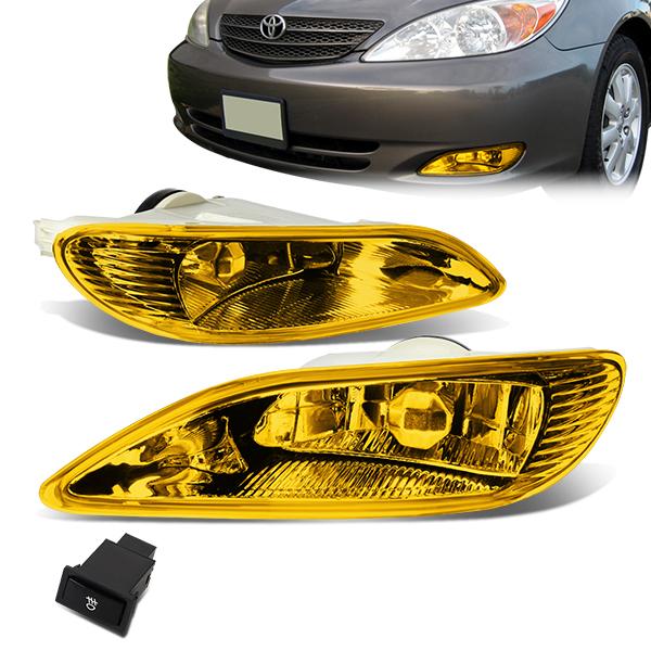 Amber Lens Fog Lights w/ Switch + Wiring Harness <br>02-04 Toyota Camry Solara, 05-08 Corolla