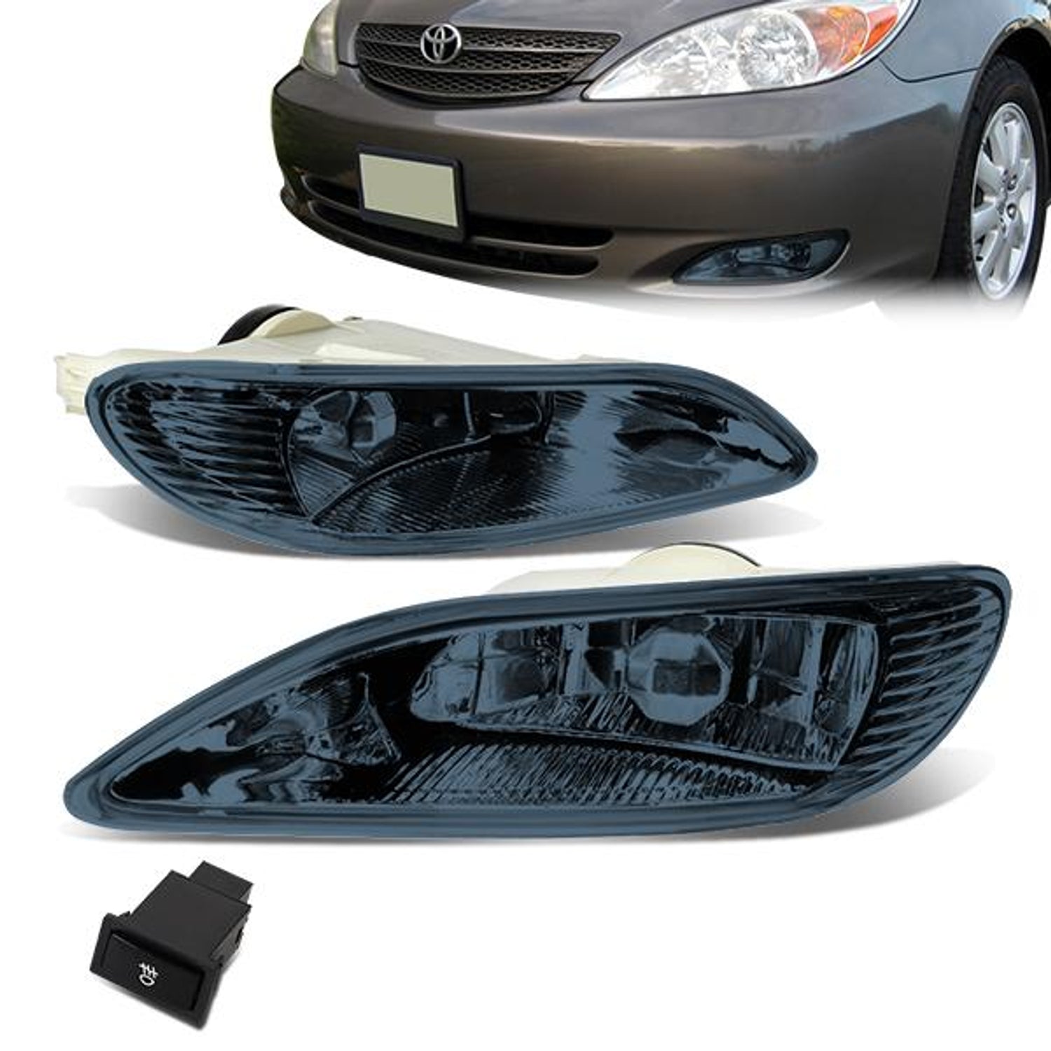 Smoked Lens Fog Lights w/ Switch + Wiring Harness <br>02-04 Toyota Camry Solara, 05-08 Corolla