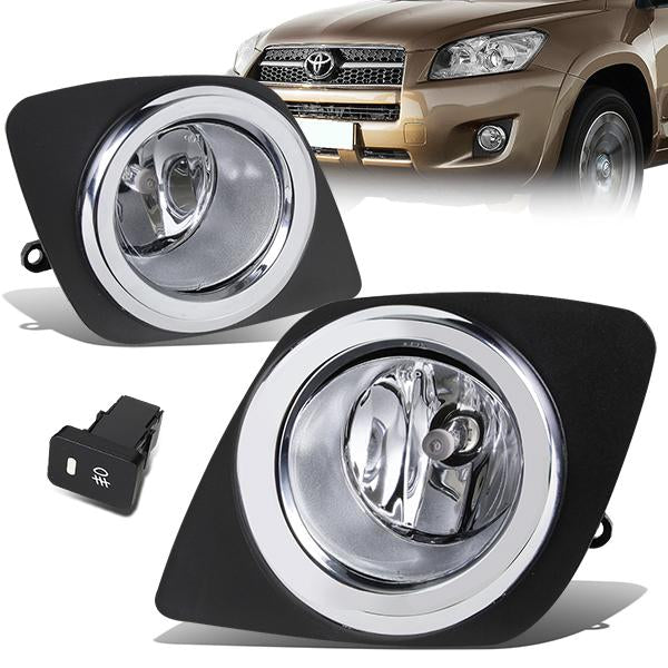 Clear Lens Fog Lights w/ Switch + Wiring Harness <br>09-12 Toyota RAV4