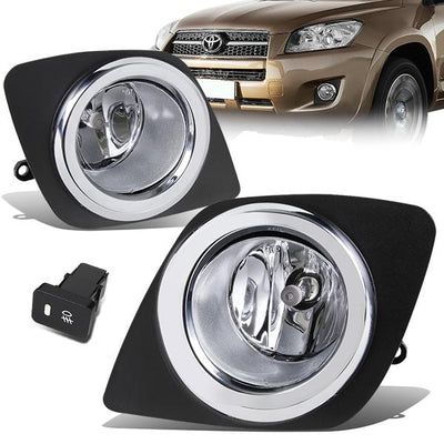 Clear Lens Fog Lights w/ Switch + Wiring Harness <br>09-12 Toyota RAV4