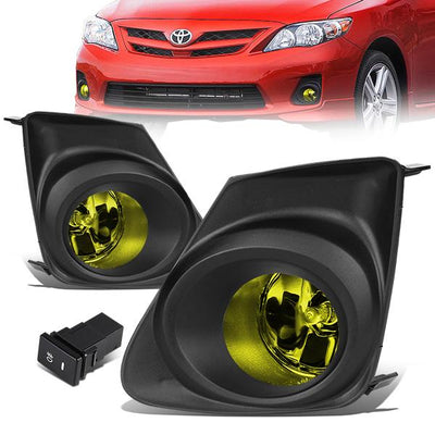 Amber Lens Fog Lights w/ Switch + Wiring Harness <br>11-13 Toyota Corolla
