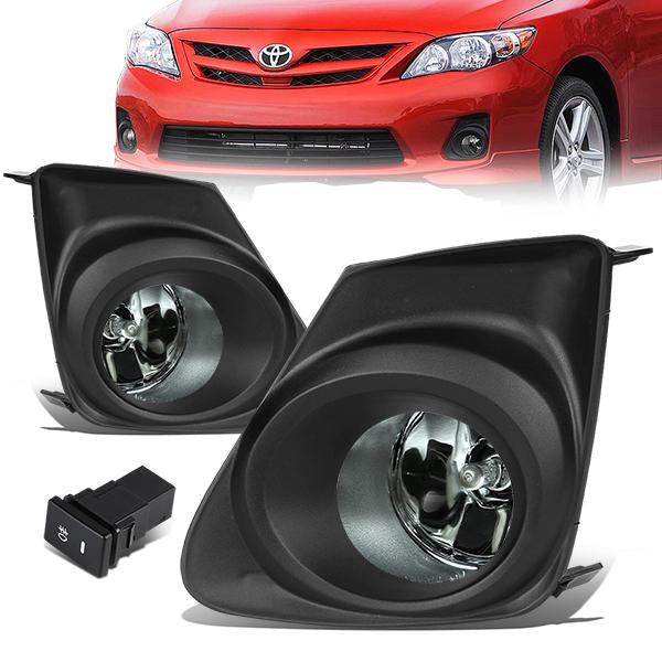 Smoked Lens Fog Lights w/ Switch + Wiring Harness <br>11-13 Toyota Corolla