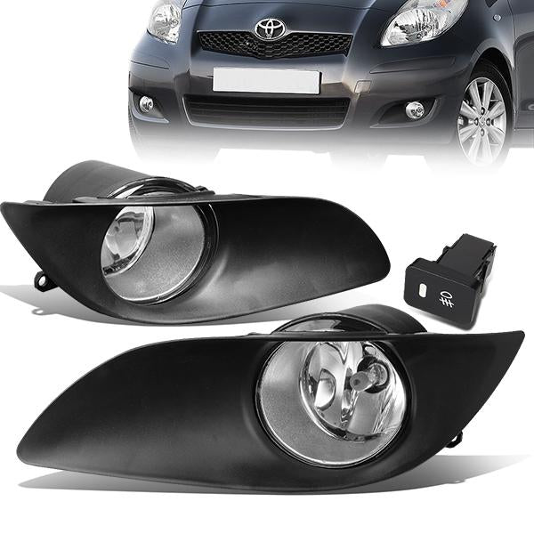 Clear Lens Fog Lights w/ Switch + Wiring Harness <br>09-11 Toyota Yaris Hatchback
