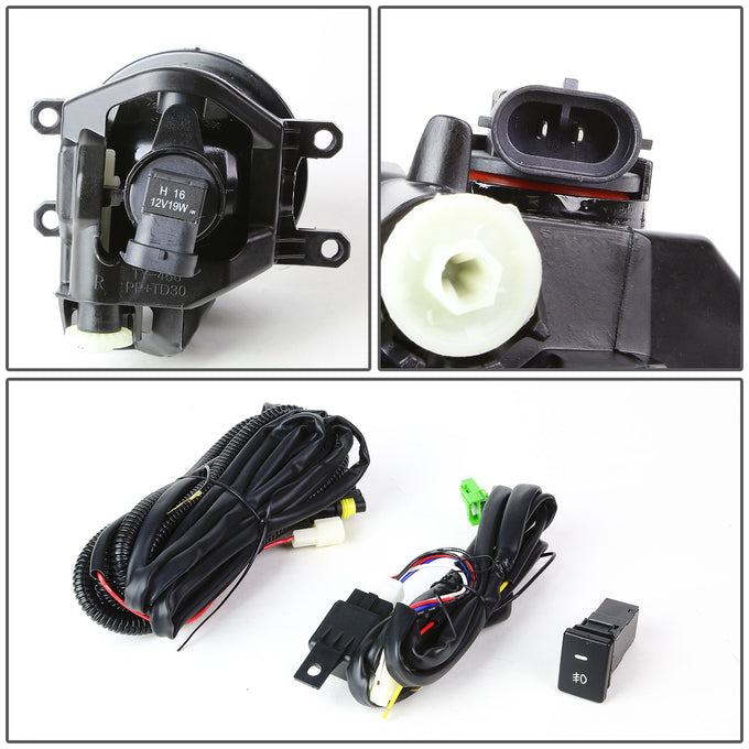 D-Motoring - Fog Lights - W / Switch - Smoked Lens - Plug-n-Play - Pair - 2016 Toyota Rav4 - 4