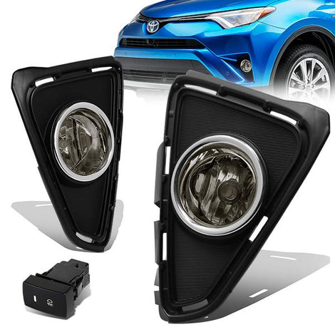 Smoked Lens Fog Lights w/ Switch + Wiring Harness <br>2016 Toyota RAV4