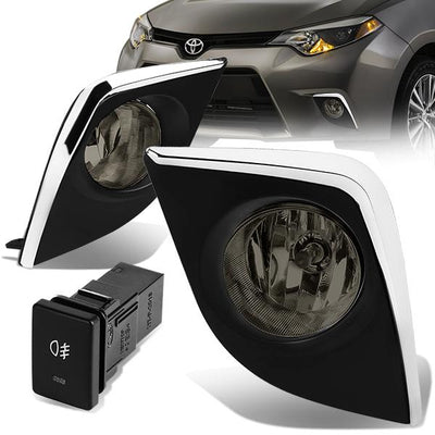 Smoked Lens Fog Lights w/ Switch + Wiring Harness <br>14-16 Toyota Corolla LE