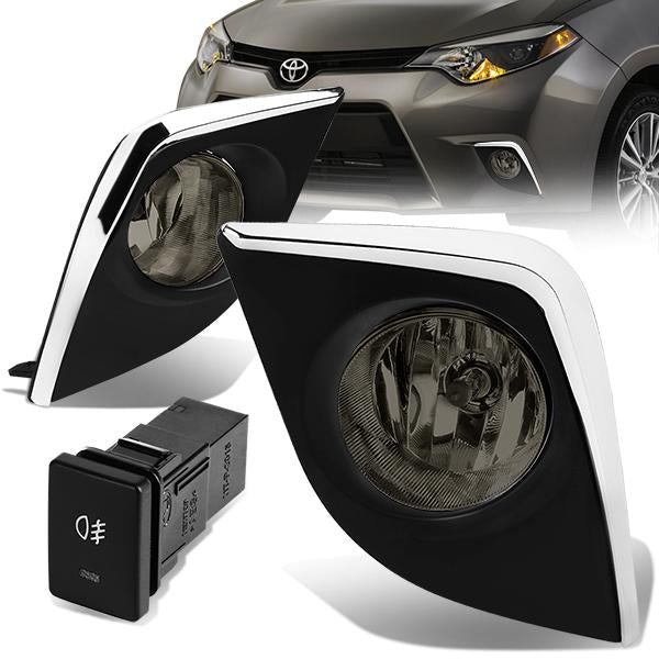Smoked Lens Fog Lights w/ Switch + Wiring Harness <br>14-16 Toyota Corolla LE