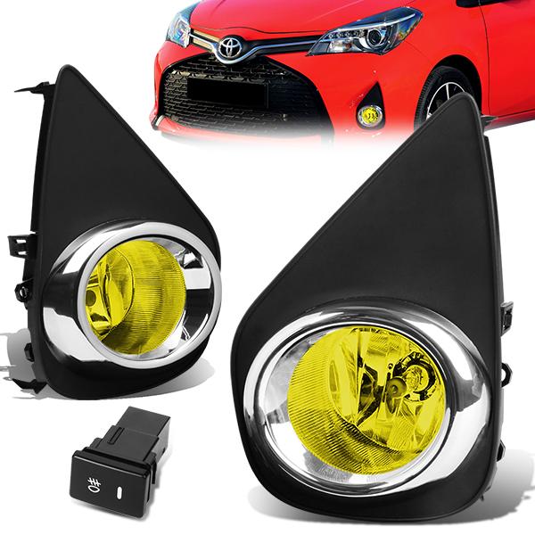 Amber Lens Fog Lights w/ Switch + Wiring Harness <br>15-16 Toyota Yaris Hatchback