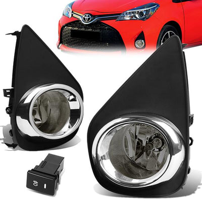 Smoked Lens Fog Lights w/ Switch + Wiring Harness <br>15-16 Toyota Yaris Hatchback