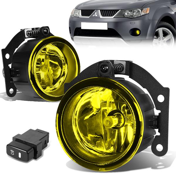 Amber Lens Fog Lights w/ Switch + Wiring Harness <br>11-15 Mitsubishi Outlander Sport RVR