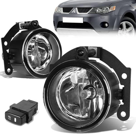 Clear Lens Fog Lights w/ Switch + Wiring Harness <br>11-15 Mitsubishi Outlander Sport RVR