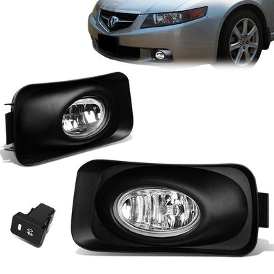 Clear Lens Fog Lights w/ Switch + Wiring Harness <br>04-05 Acura TSX