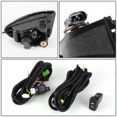 D-Motoring - Fog Lights - W / Switch - Clear Lens - Plug-n-Play - Pair - Honda Civic DX Sedan / HX Coupe - 4
